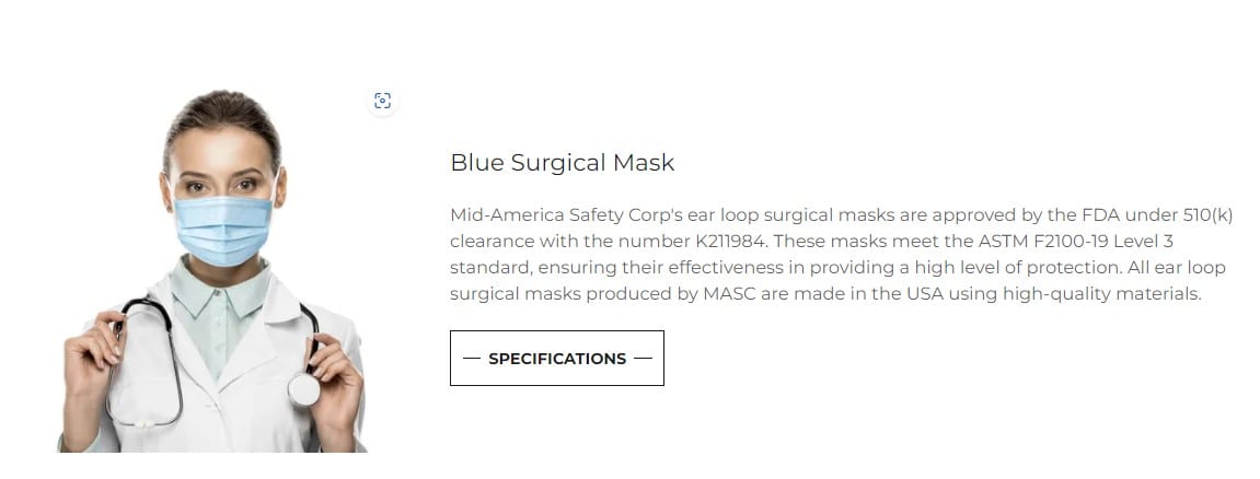 MASC Blue Earloop Mask 50-Pack